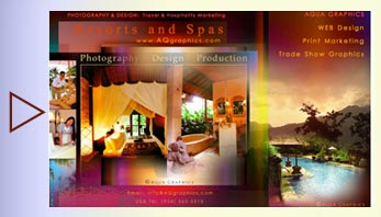 Aqua Graphics Resort and Travel Marketing Design Specialists.. International Tropical Realtor - Real Estate Marketing Services. 