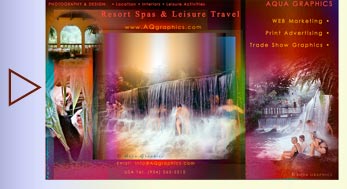 Hot Thermal Springs and Unique Spa Location Marketing Design. 